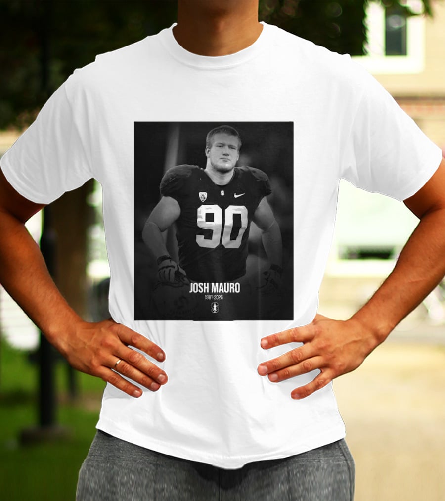 Josh Mauro 1991 2026 Stanford Football Number 90 Nike T-Shirt