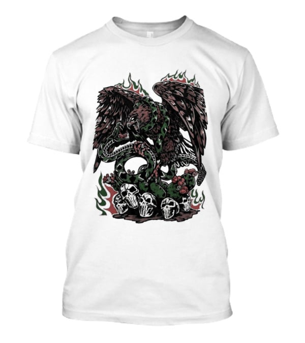 Warren Lotas Mexico Eagle Snake Cactus Flames T-Shirt
