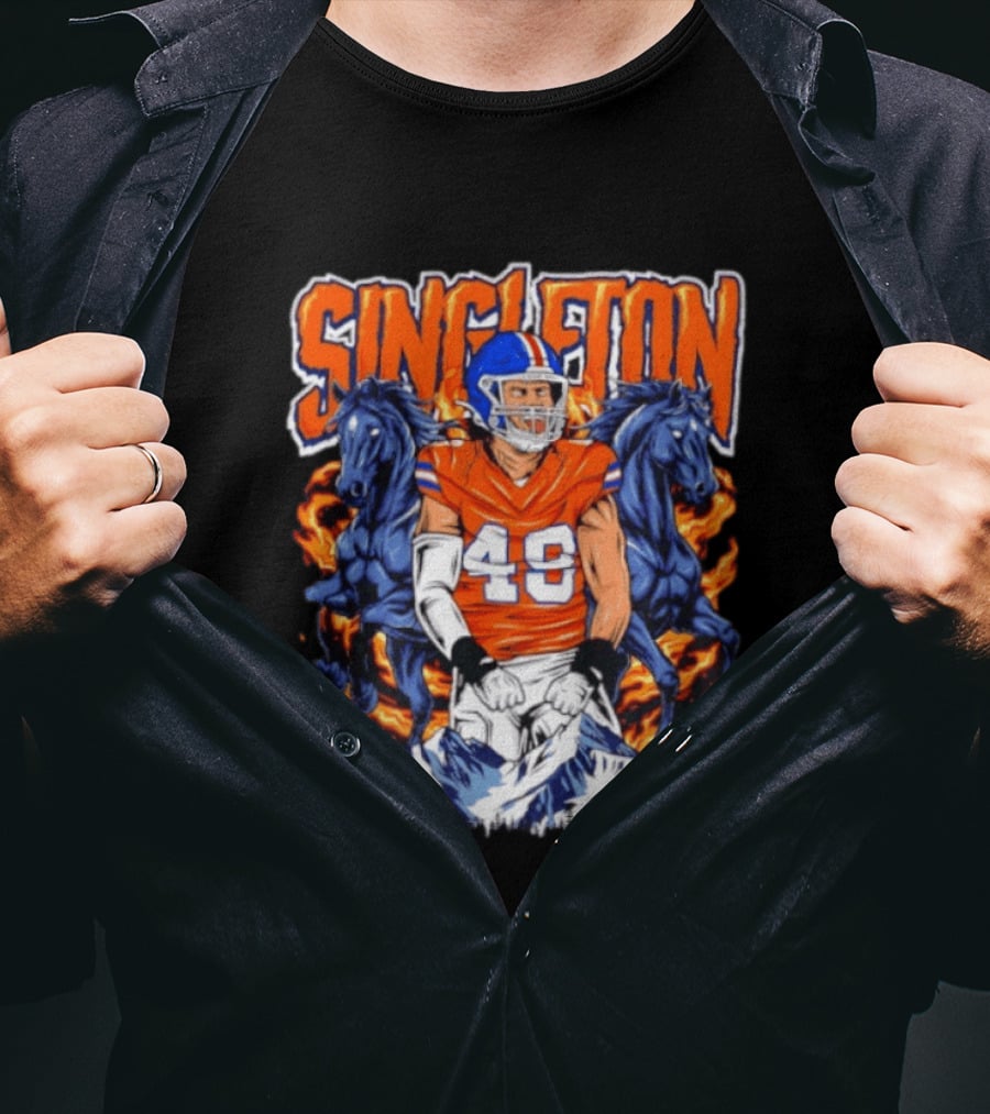 Alex Singleton Denver Broncos Dark Horse 48 Rocky Mountains T-Shirt