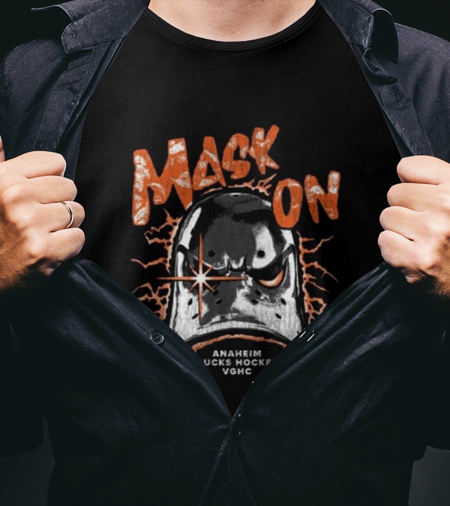 Anaheim Ducks Mask On Anaheim Ducks Hockey VGHC T-Shirt