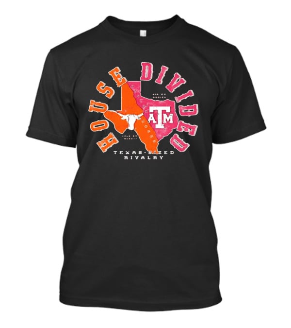 Texas A&M Vs Texas House Divided State Rivalry Gig Em Aggies Hoon Em Horn T-Shirt