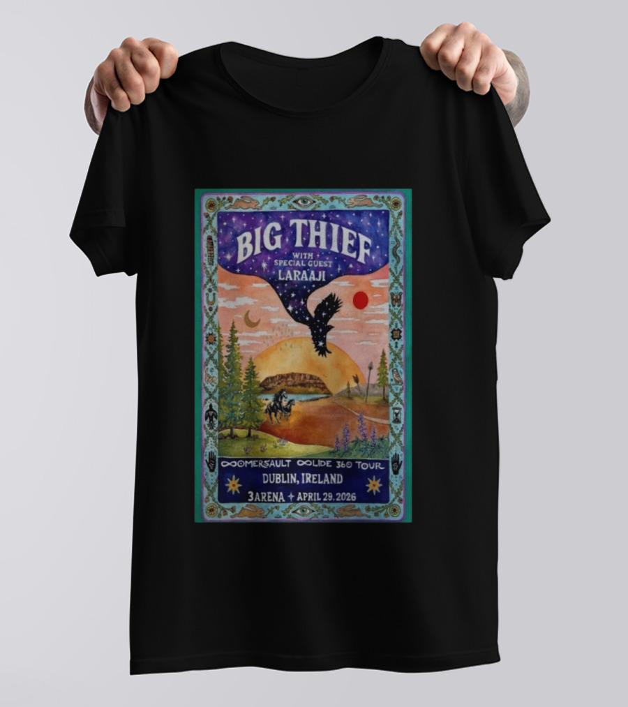 Big Thief With Special Guest Laraaji Dublin Ireland 3Arena April 29 2026 Reservoir Collide 360 Tour T-Shirt