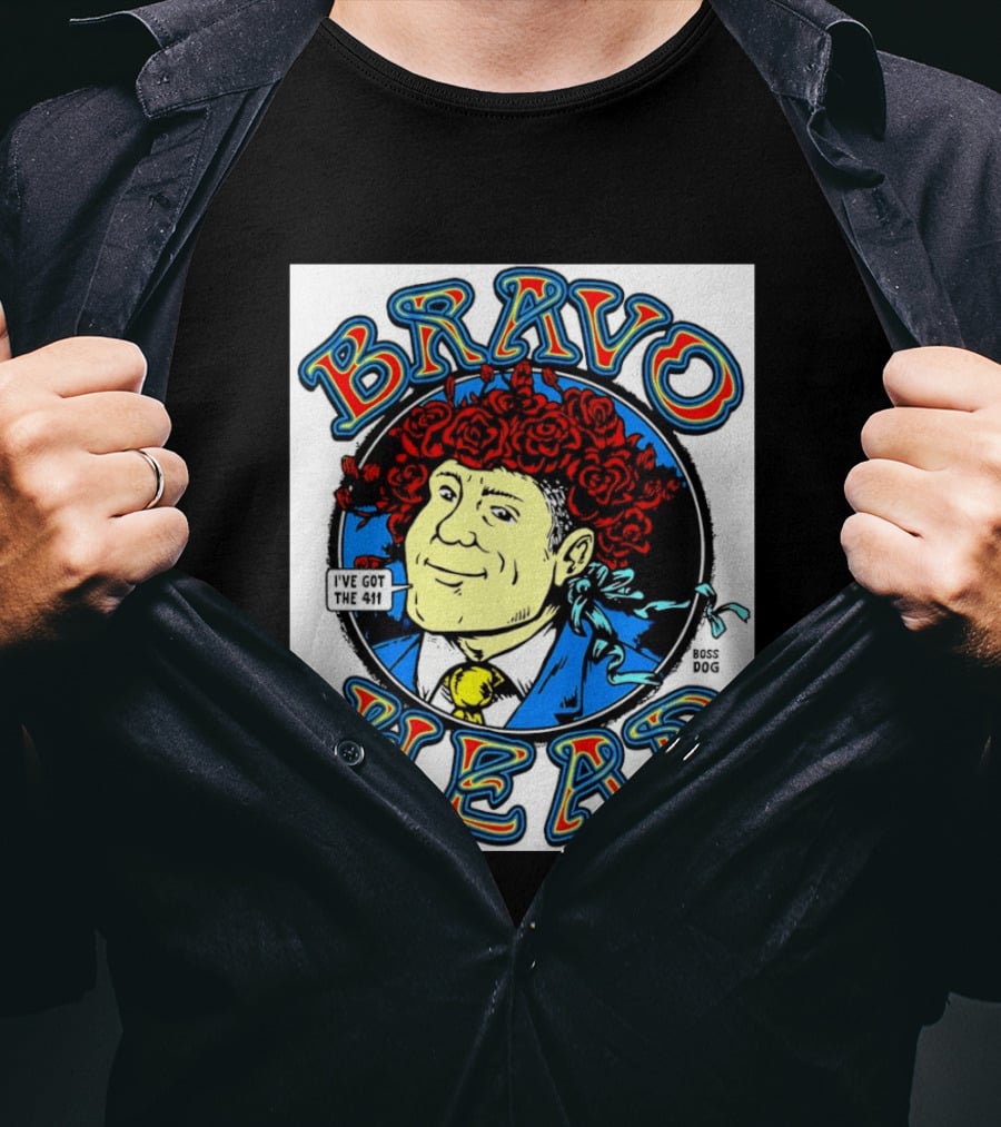 Bravo Head Boss Dog I've Got The 411 Roses T-Shirt