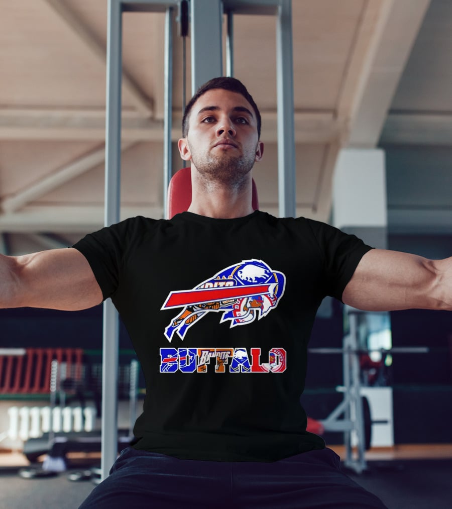 Buffalo Bills Sabres Braves Bandits Bisons Sports Teams Mashup T-Shirt