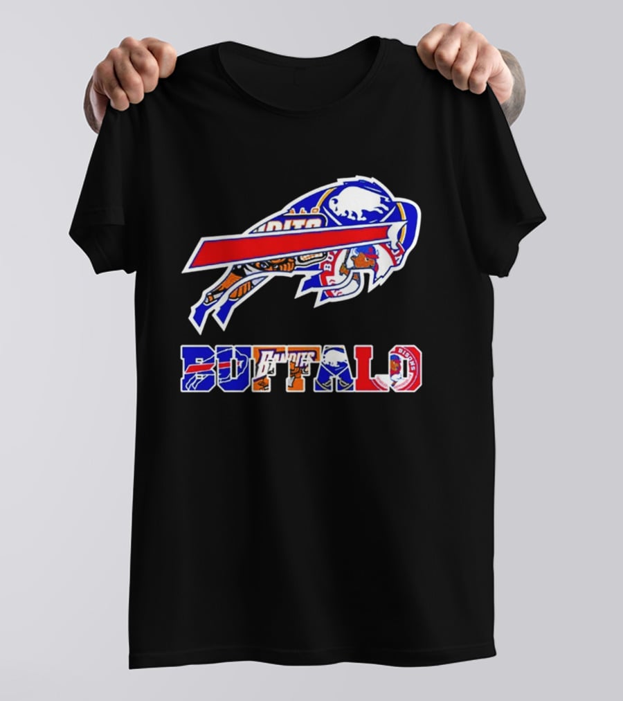 Buffalo Bills Sabres Braves Bandits Bisons Sports Teams Mashup T-Shirt