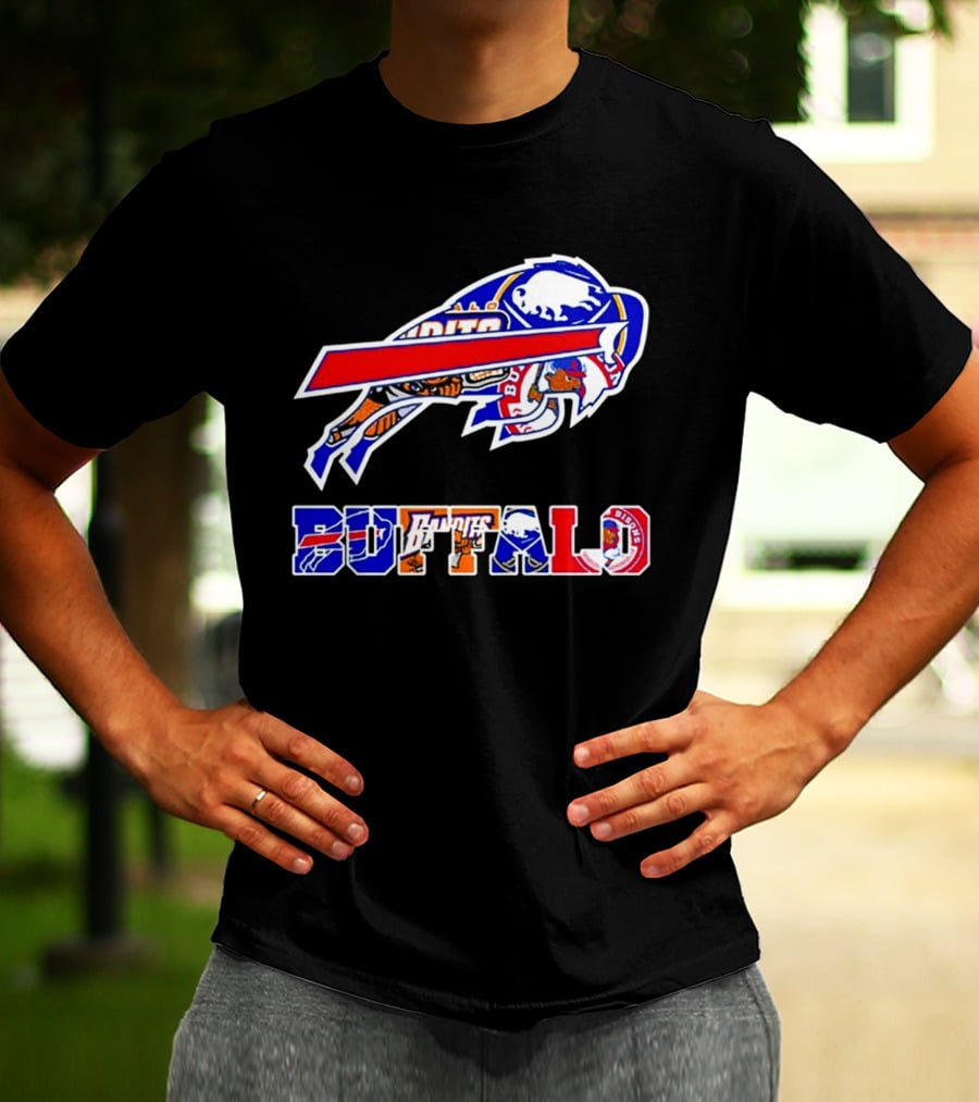 Buffalo Bills Sabres Braves Bandits Bisons Sports Teams Mashup T-Shirt