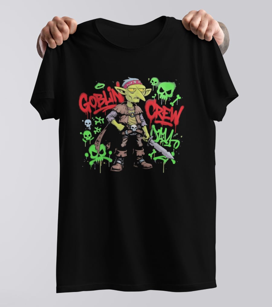 Goblin Crew Horror Skull Graffiti T-Shirt