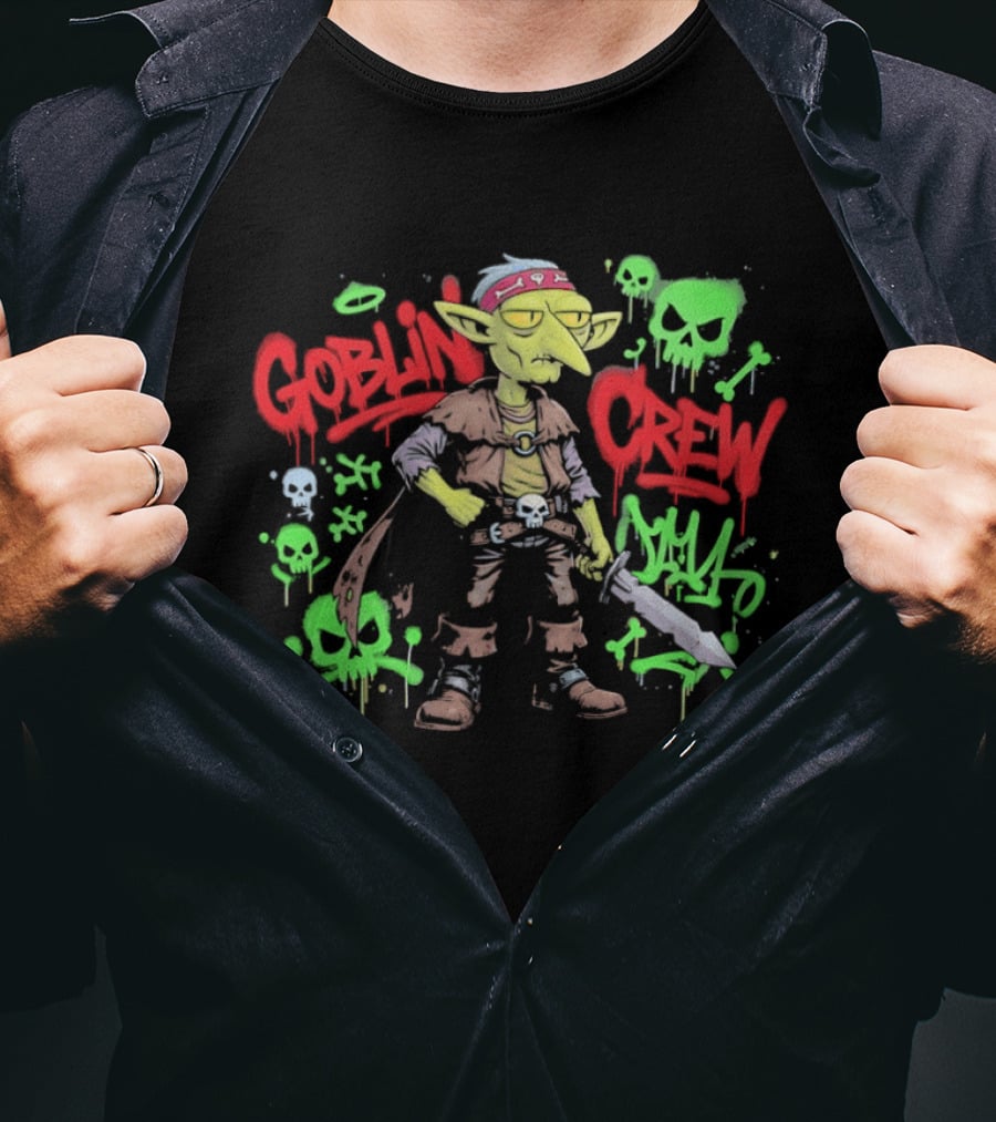 Goblin Crew Horror Skull Graffiti T-Shirt