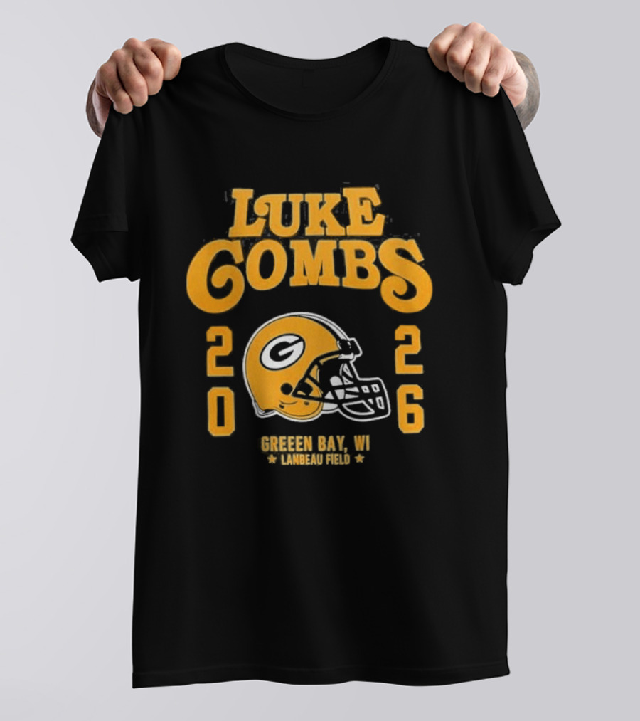Luke Combs 2026 Green Bay Packers Lambeau Field Event T-Shirt