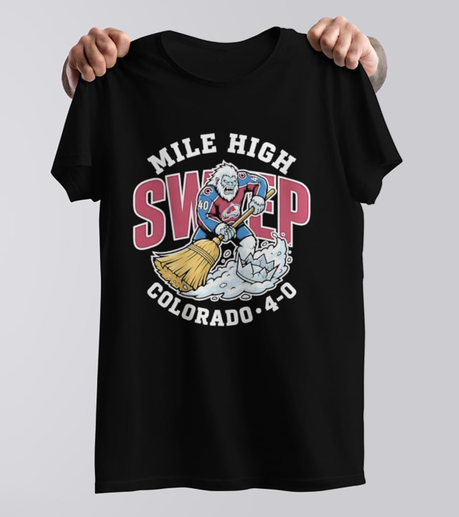 Mile High Sweep Colorado Avalanche Yeti 4 0 Victory T-Shirt