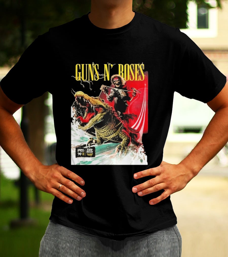 Guns N' Roses F1 Miami Grand Prix Florida 2026 Skeleton Rides Crocodile Hard Rock Live April 30 T-Shirt