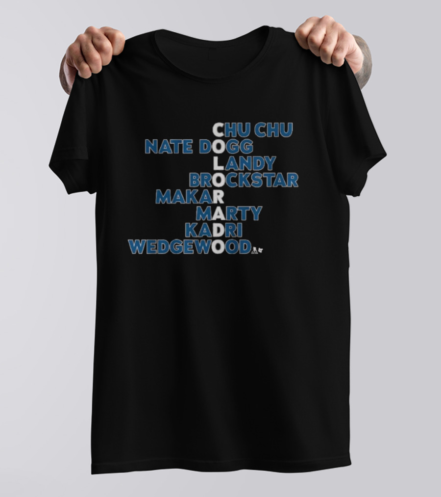 Colorado Hockey Players 2026 Chu Chu Nate Dogg Landy Brockstar Makar Marty Kadri Wedgewood T-Shirt