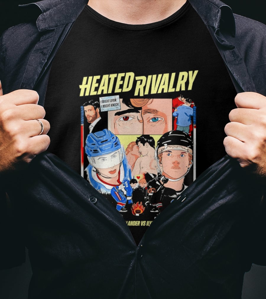Heated Rivalry Ilya Rozanov 81 Vs Shane Hollander 24 Hockey Battle T-Shirt