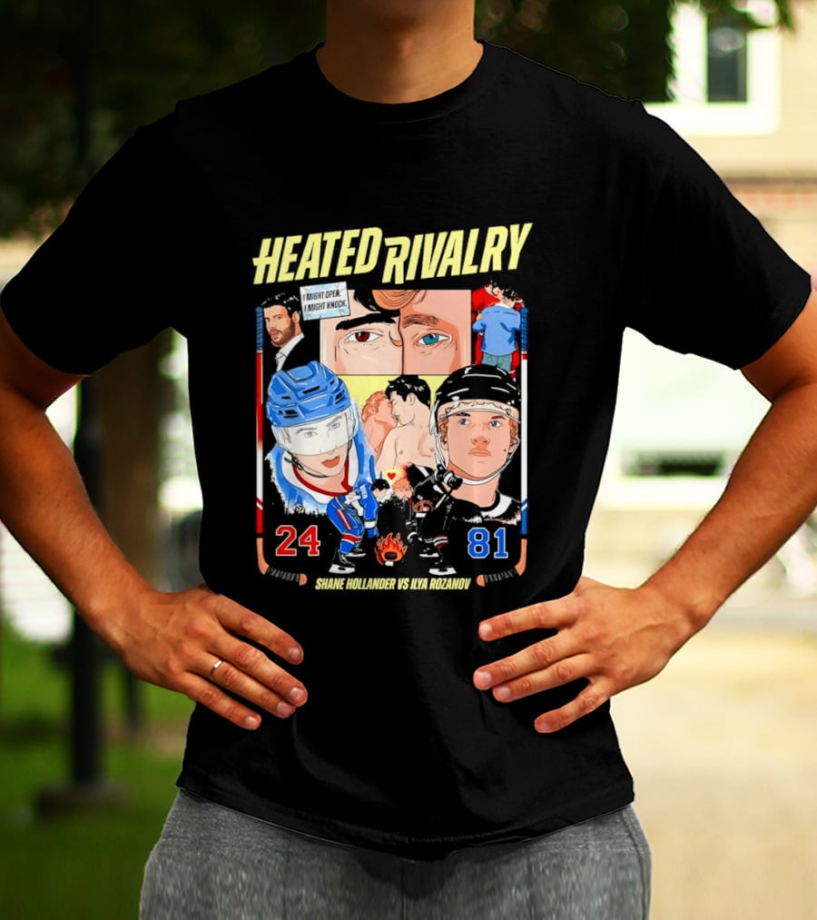 Heated Rivalry Ilya Rozanov 81 Vs Shane Hollander 24 Hockey Battle T-Shirt