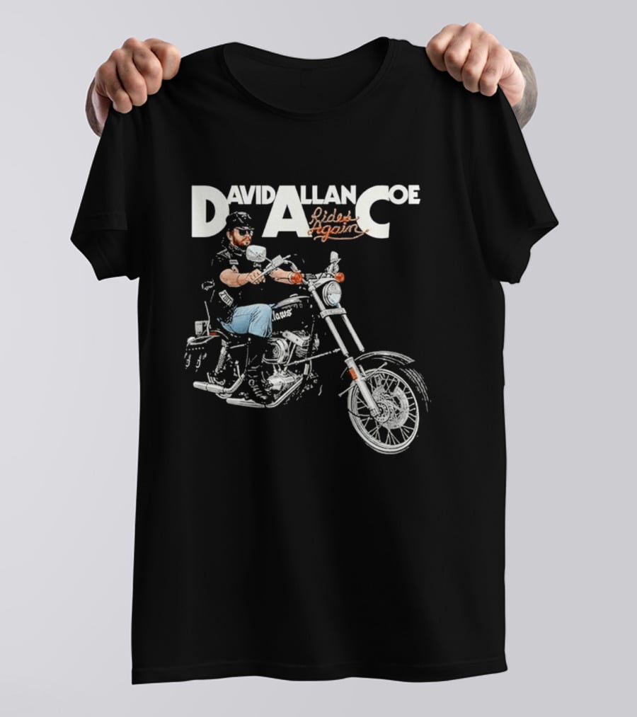 David Allan Coe Rides Again Biker Country Music Legend T-Shirt