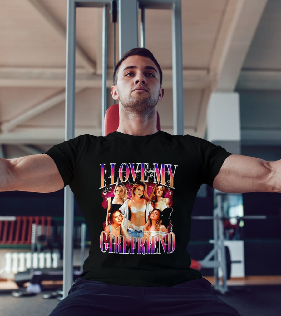 I Love My Girlfriend Colorful Retro Aesthetic T-Shirt