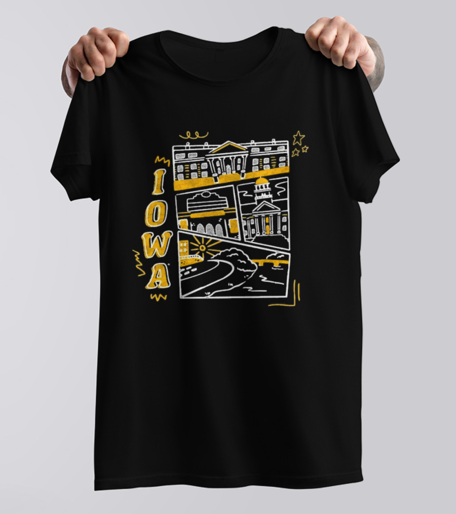 Iowa Hawkeyes Old Capitol Building And Campus Landmarks T-Shirt
