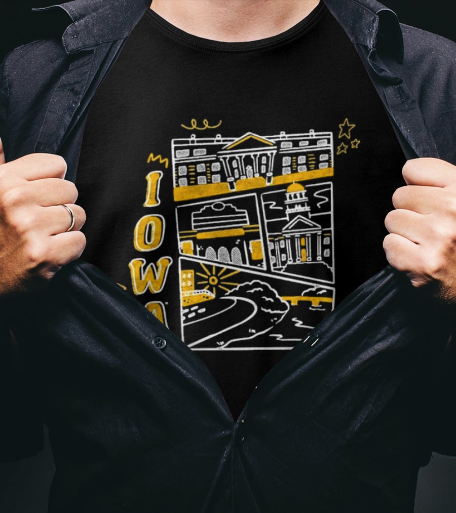 Iowa Hawkeyes Old Capitol Building And Campus Landmarks T-Shirt