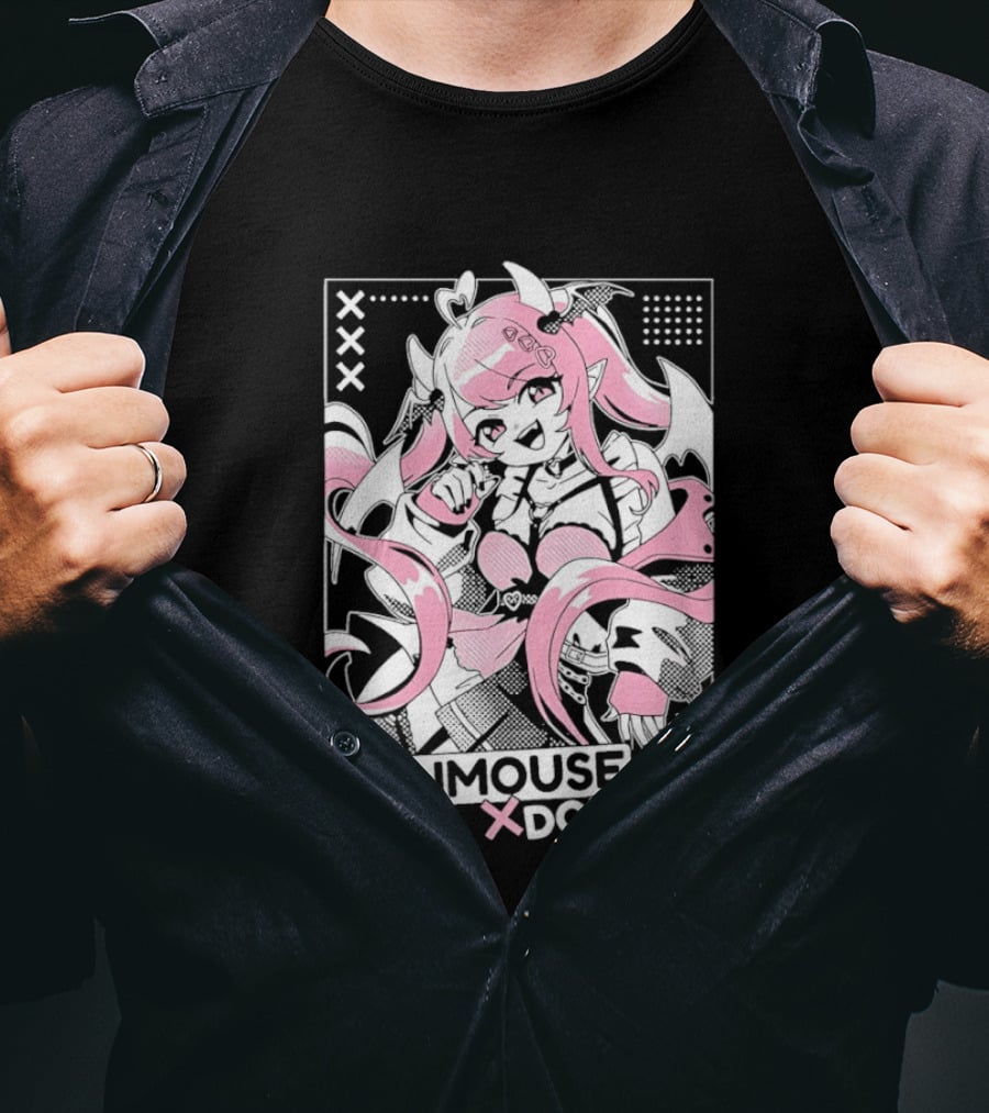 Ironmouse X Dokomi Exclusive Anime Pink Aesthetic T-Shirt