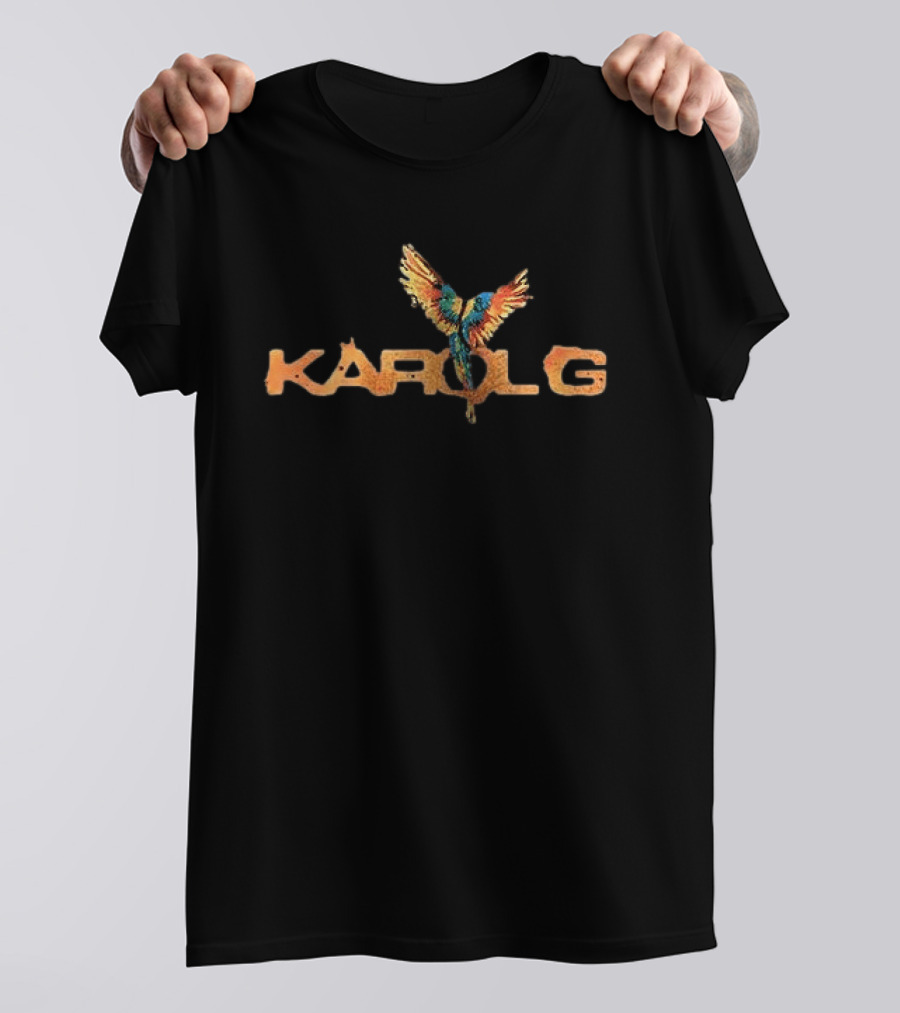Karol G Parrot Viajando Por El Mundo Tropitour Colorful Wings T-Shirt