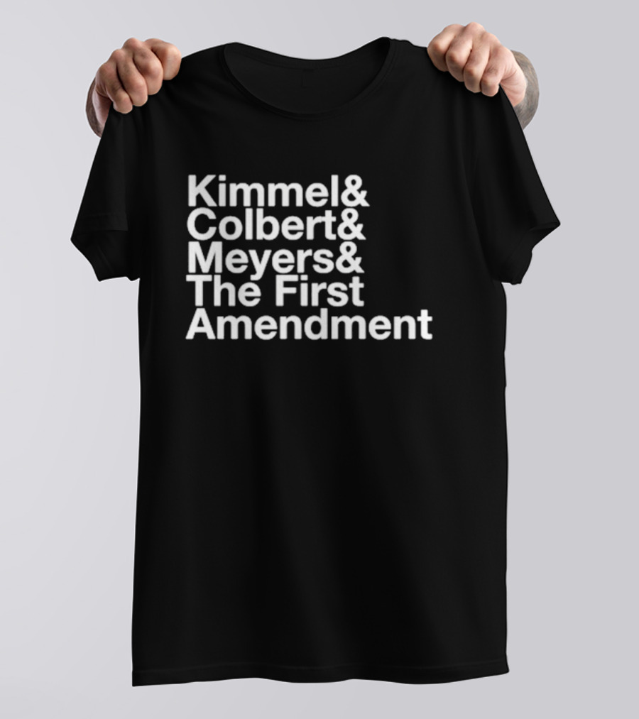 Kimmel Colbert Meyers The First Amendment Late Night Hosts T-Shirt