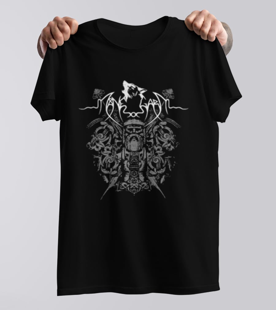 Månegarm Swedish Viking Legion Nordic Skull And Shield Winged T-Shirt