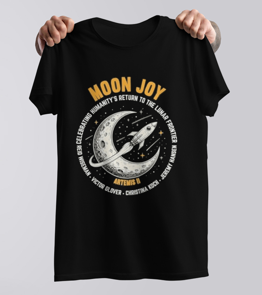 Moon Joy Celebrating Humanity's Return Lunar Frontier Artemis II Rocket Adventure T-Shirt