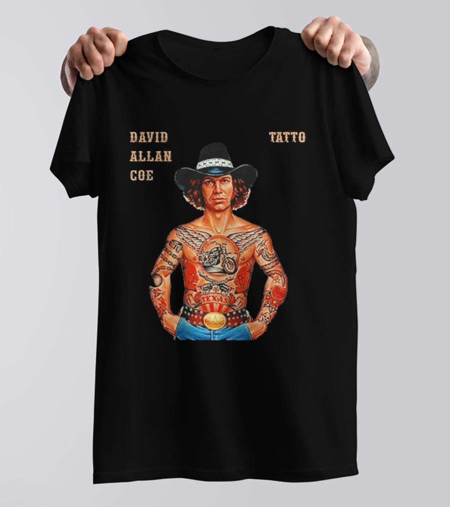David Allan Coe Tattoo Texas Country Music Cowboy Hat T-Shirt