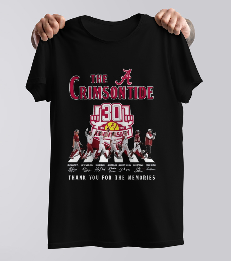 The Crimson Tide 30th Anniversary 1997 2025 Thank You For The Memories Signatures T-Shirt