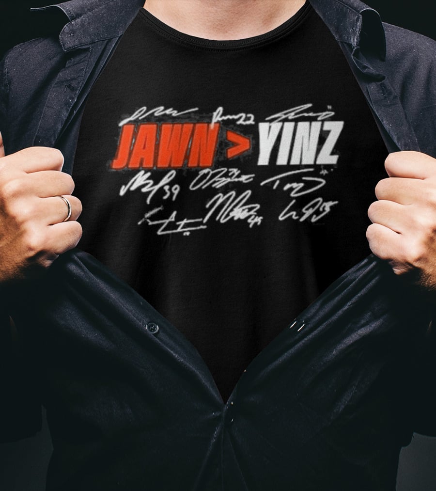 Philadelphia Jawn Greater Than Yinz Signatures T-Shirt