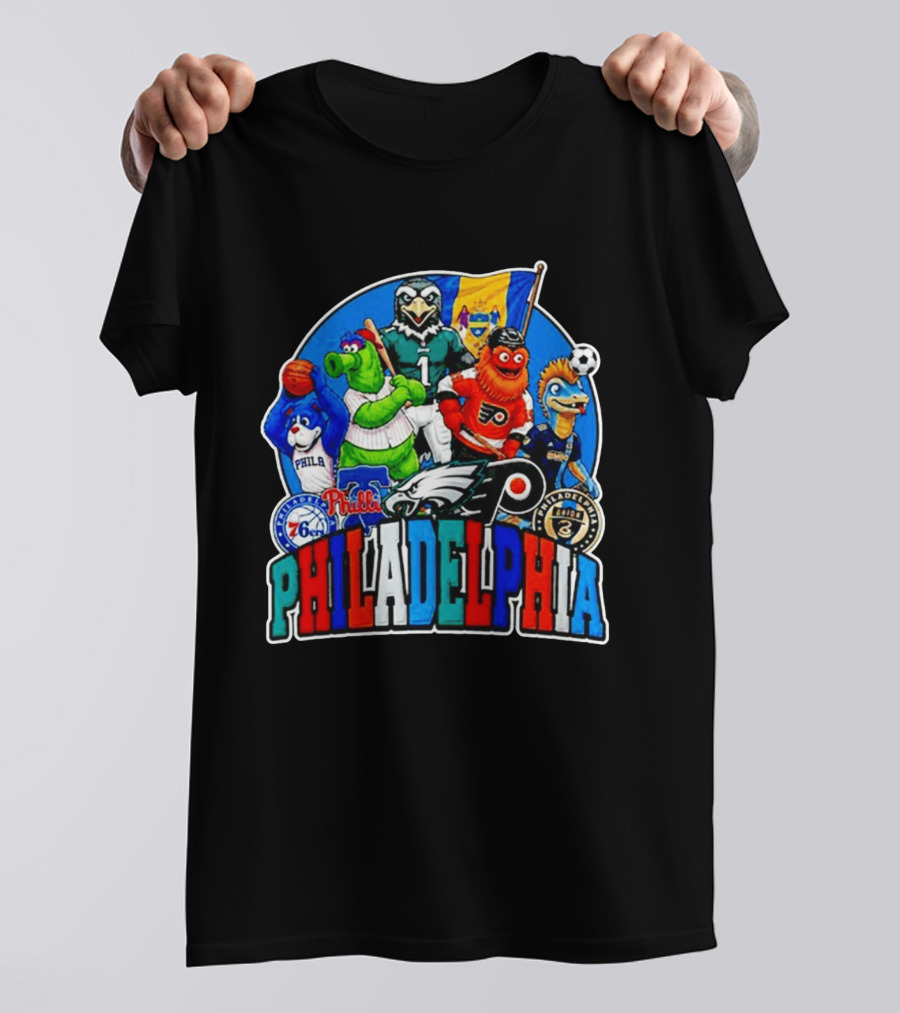 Philadelphia Philly Teams Mascot Eagles Flyers Phillies Sixers Union 76ers T-Shirt