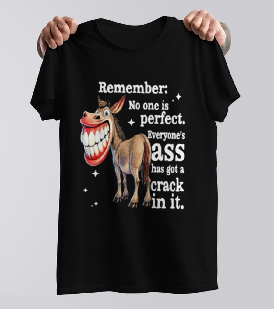 Remember No One Is Perfect Everyone's Ass Has Got A Crack In It Donkey T-Shirt