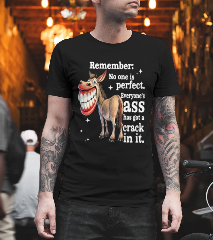 Remember No One Is Perfect Everyone's Ass Has Got A Crack In It Donkey T-Shirt