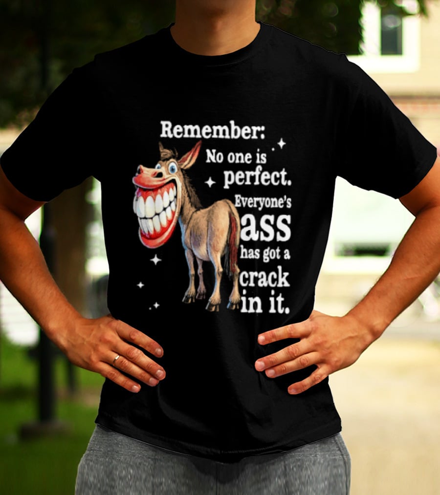Remember No One Is Perfect Everyone's Ass Has Got A Crack In It Donkey T-Shirt