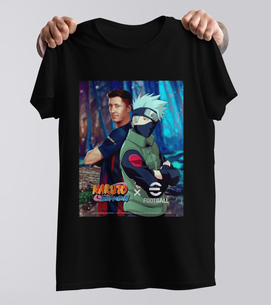 Naruto Shippuden X EFootball Featuring Robert Lewandowski And Kakashi 2026 T-Shirt