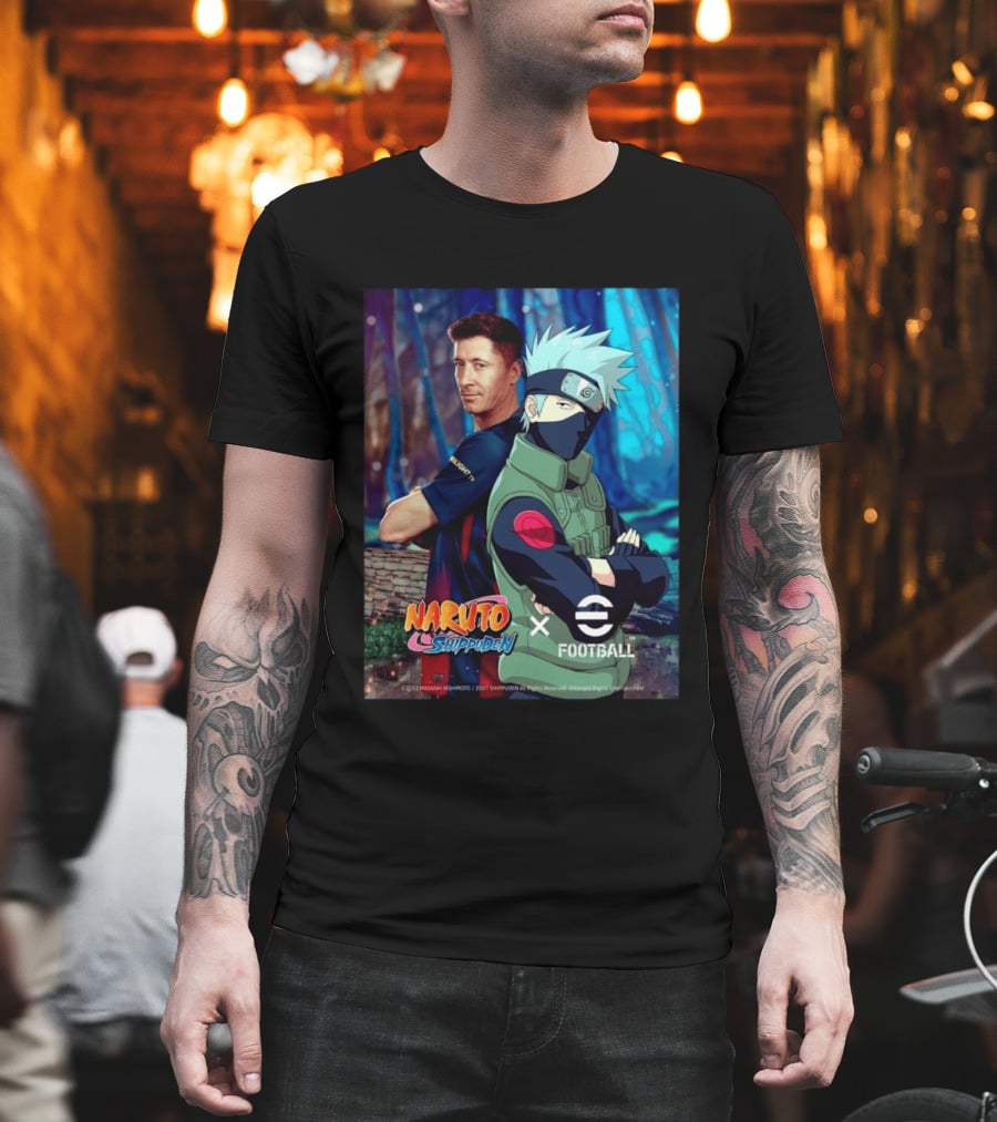 Naruto Shippuden X EFootball Featuring Robert Lewandowski And Kakashi 2026 T-Shirt
