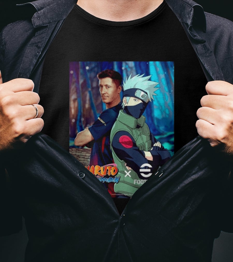 Naruto Shippuden X EFootball Featuring Robert Lewandowski And Kakashi 2026 T-Shirt
