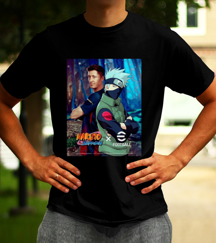 Naruto Shippuden X EFootball Featuring Robert Lewandowski And Kakashi 2026 T-Shirt