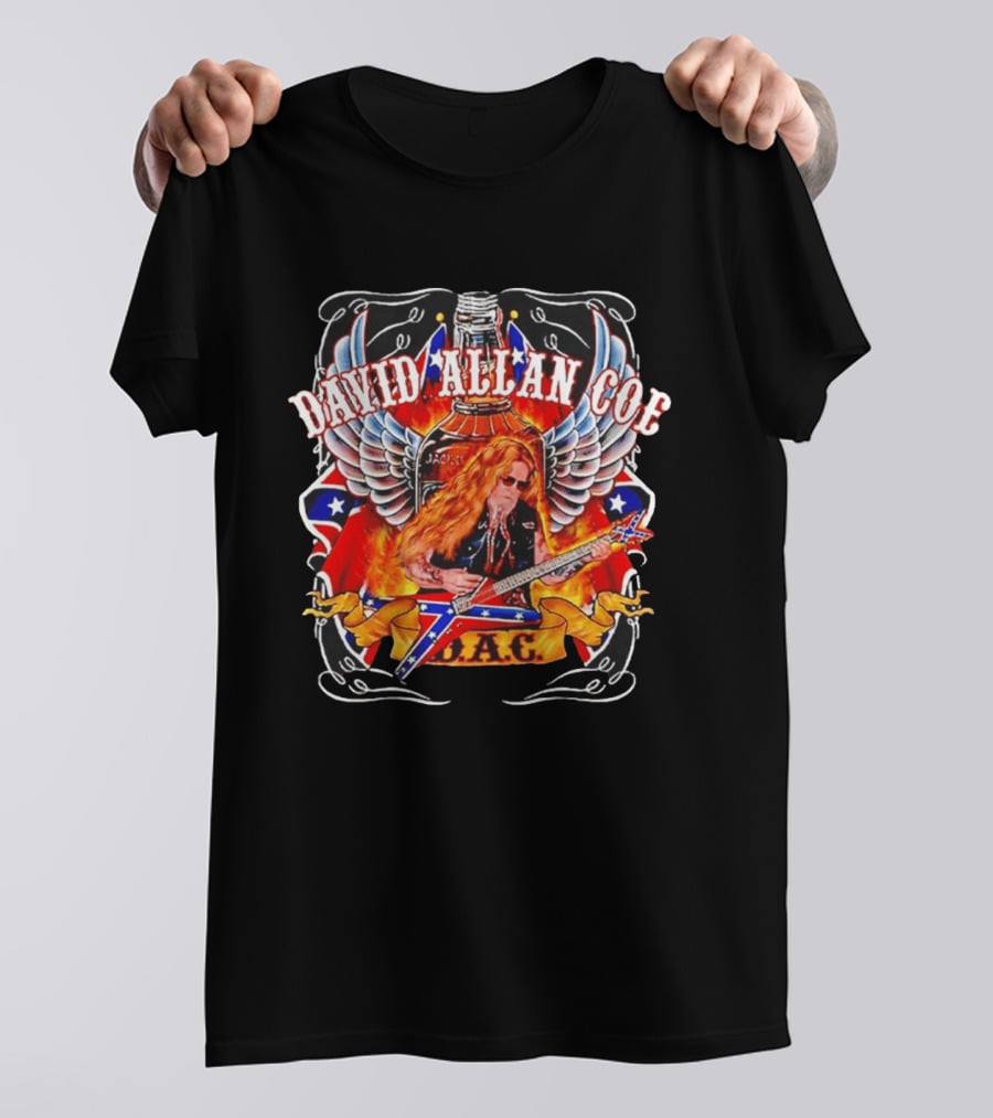 David Allan Coe Rebel Wings Guitar Country Legend DAC T-Shirt