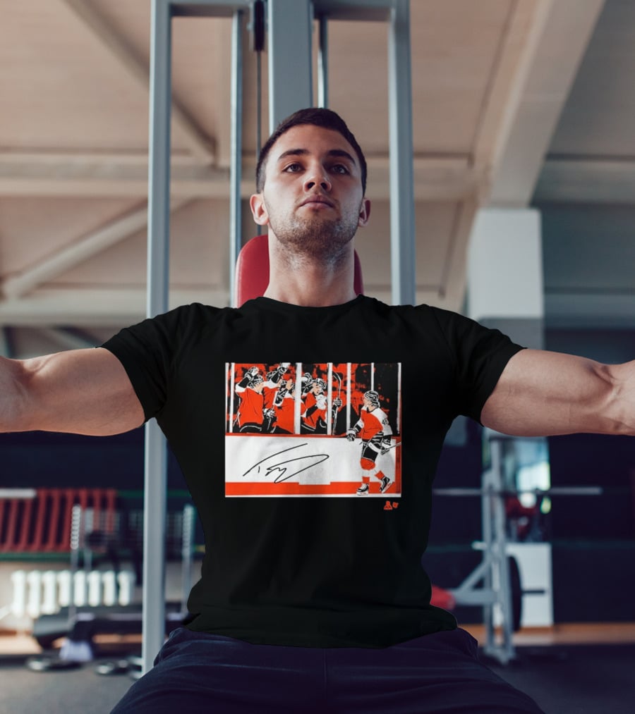Trevor Zegras Penalty Box Celebration Hockey Art Signature Number 46 T-Shirt