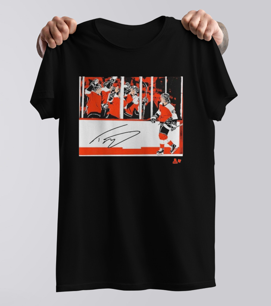 Trevor Zegras Penalty Box Celebration Hockey Art Signature Number 46 T-Shirt