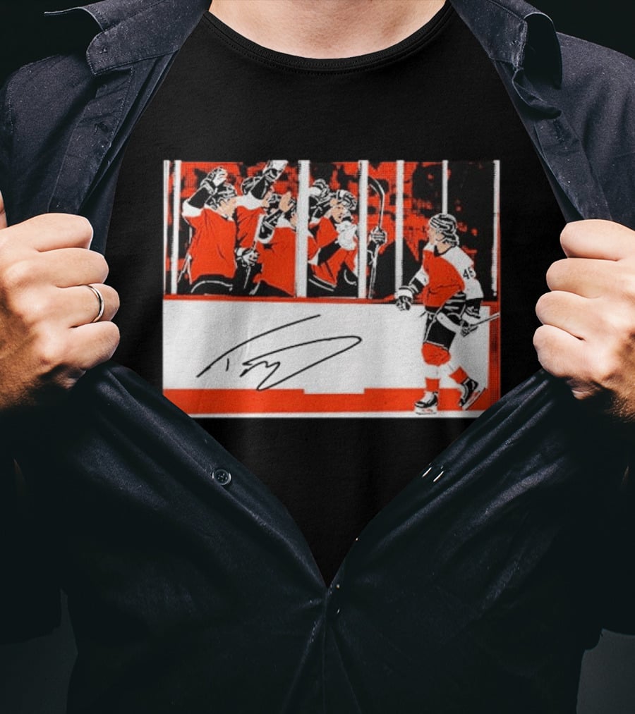 Trevor Zegras Penalty Box Celebration Hockey Art Signature Number 46 T-Shirt