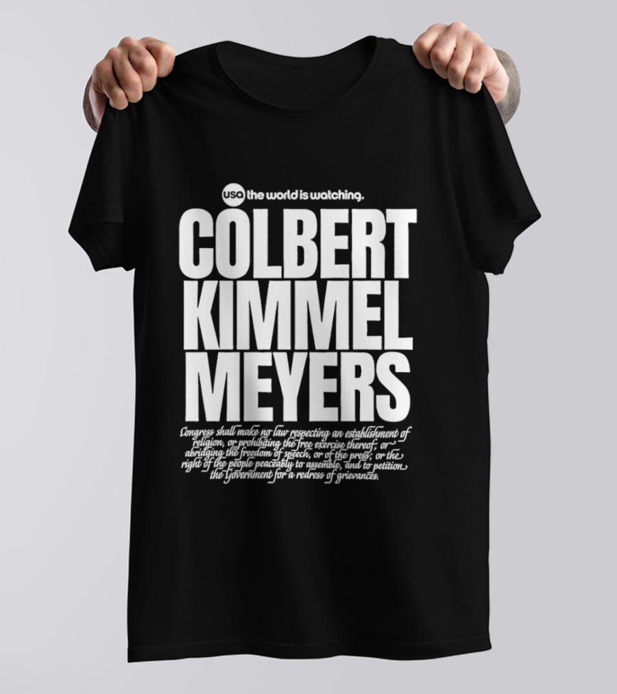 USA The World Is Ing Colbert Kimmel Meyers T-Shirt