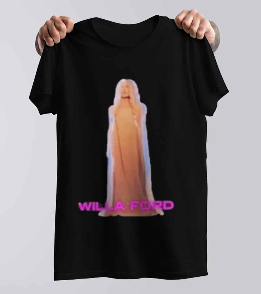 Willa Ford Statue Pink Text Highlighted T-Shirt