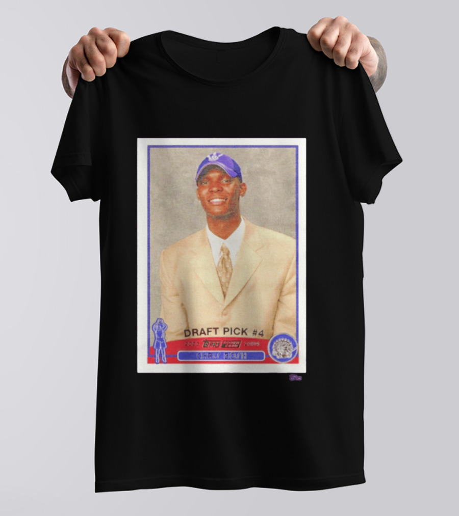 Toronto Raptors Chris Bosh 2003 Topps Draft Pick #4 Basketball Card T-Shirt