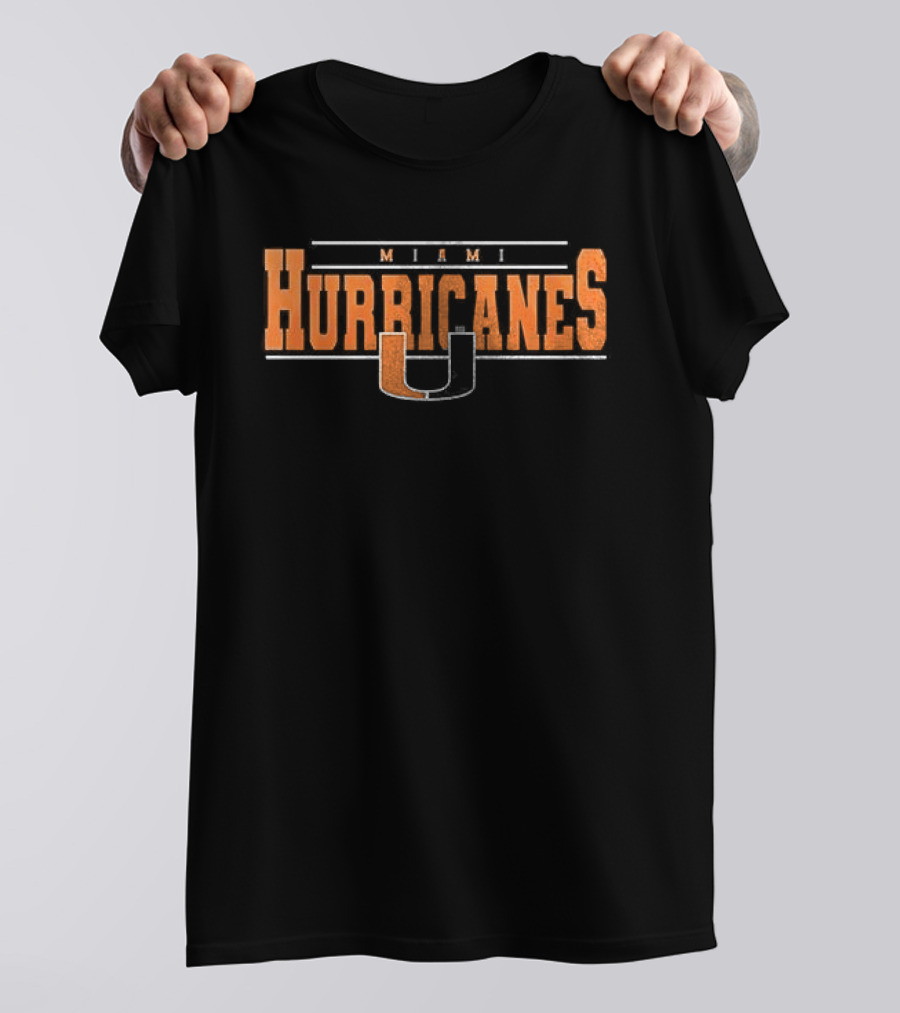 Miami Hurricanes U NCAA Firefighter American Flag T-Shirt