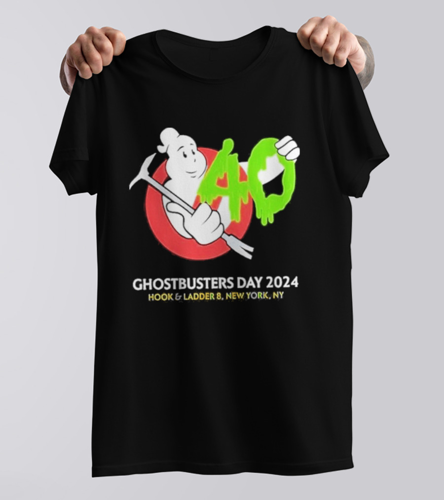 Ghostbusters Day 2024 40th Anniversary Hook Ladder 8 New York NY T-Shirt