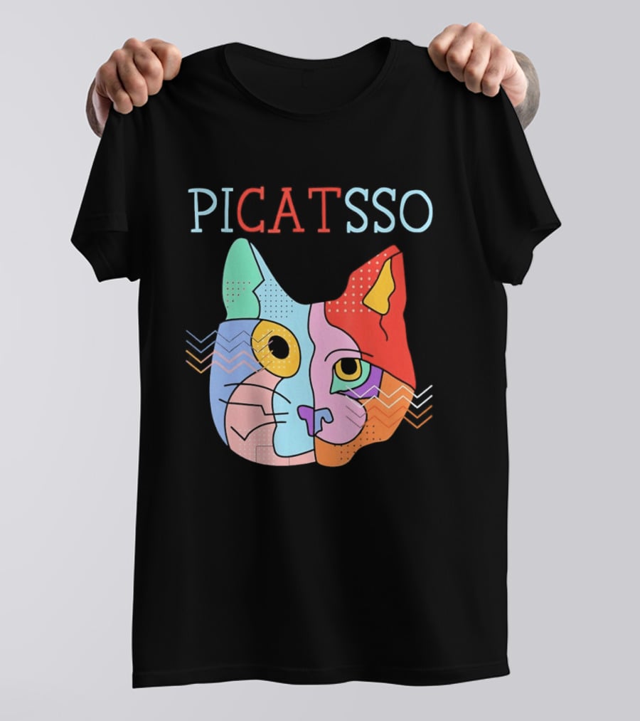 Picatsso Cat Colorful Cubist Style Artistry T-Shirt