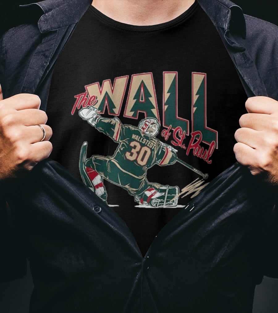 The Wall Of St. Paul Jesper Wallstedt 30 Hockey Goalie T-Shirt