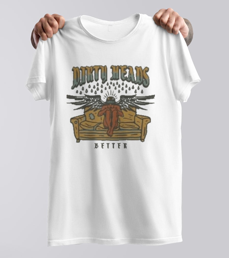 Dirty Heads Better Angel On Couch With Raindrops And Wings T-Shirt